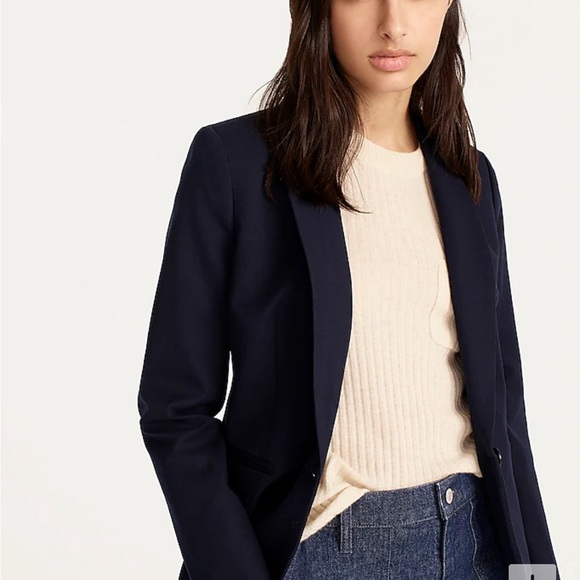 J. Crew Blue Parke Wool One Button Women’s Blazer Sz 12 - Picture 6 of 6